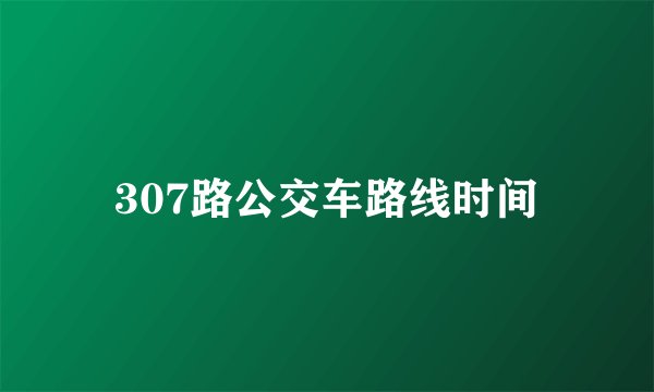 307路公交车路线时间