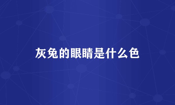 灰兔的眼睛是什么色