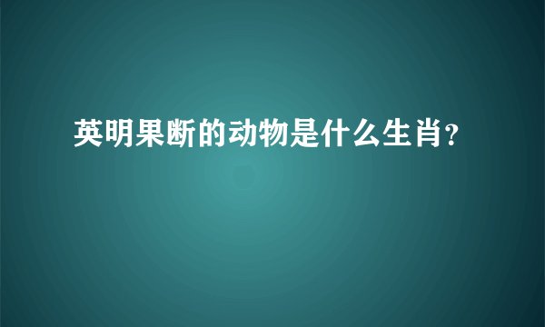 英明果断的动物是什么生肖？