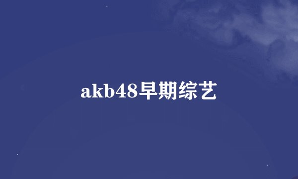 akb48早期综艺