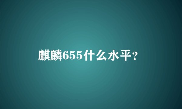 麒麟655什么水平？