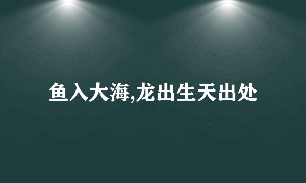 鱼入大海,龙出生天出处