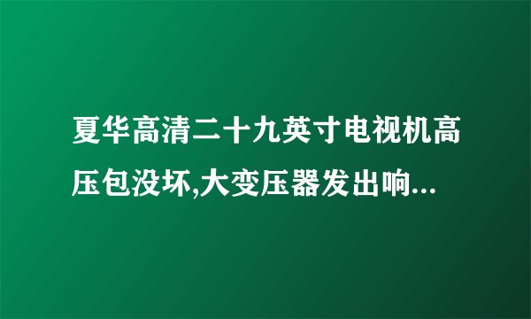 夏华高清二十九英寸电视机高压包没坏,大变压器发出响声,什么地方坏了