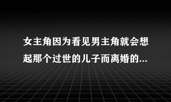 女主角因为看见男主角就会想起那个过世的儿子而离婚的,最后又在一起了。这部言情小说叫什么呐