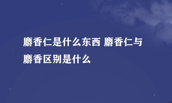 麝香仁是什么东西 麝香仁与麝香区别是什么