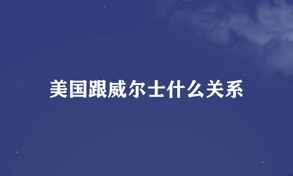 美国跟威尔士什么关系