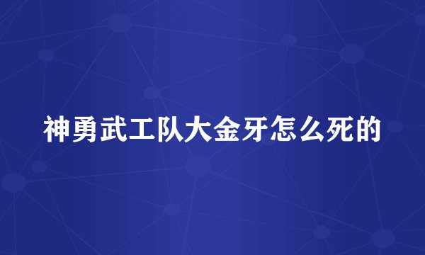 神勇武工队大金牙怎么死的