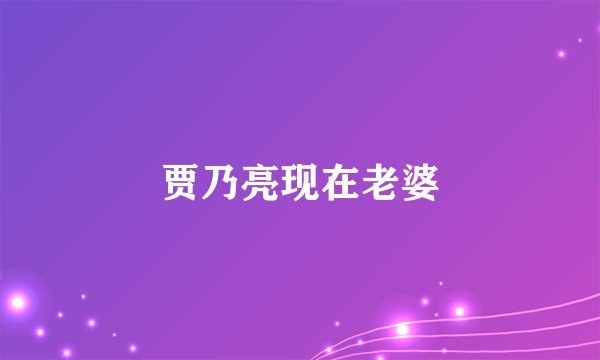 贾乃亮现在老婆