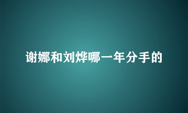 谢娜和刘烨哪一年分手的
