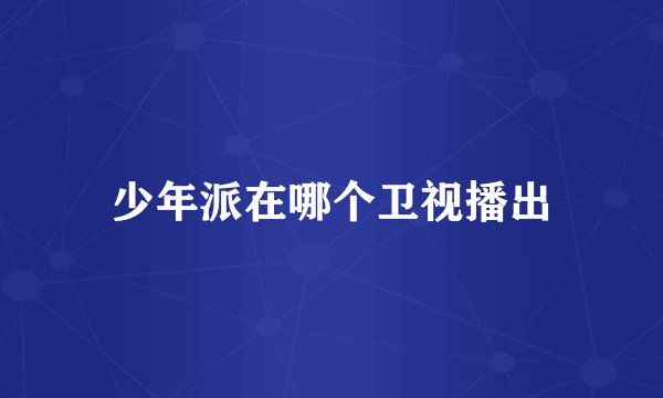 少年派在哪个卫视播出