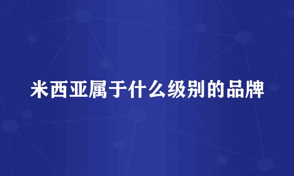 米西亚属于什么级别的品牌
