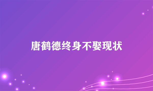 唐鹤德终身不娶现状