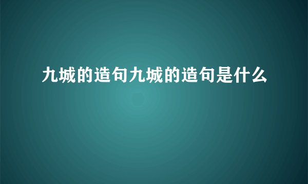 九城的造句九城的造句是什么