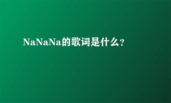 NaNaNa的歌词是什么？