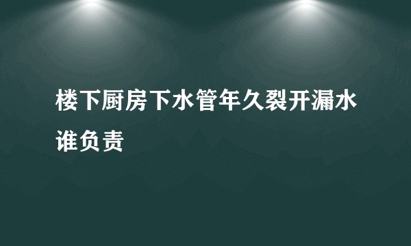楼下厨房下水管年久裂开漏水谁负责