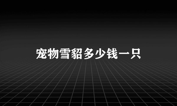 宠物雪貂多少钱一只
