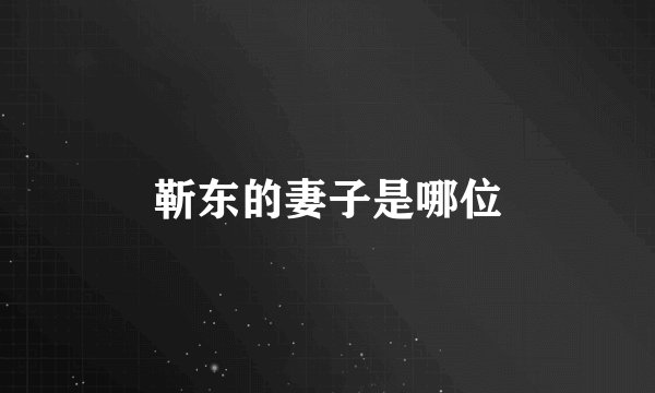 靳东的妻子是哪位