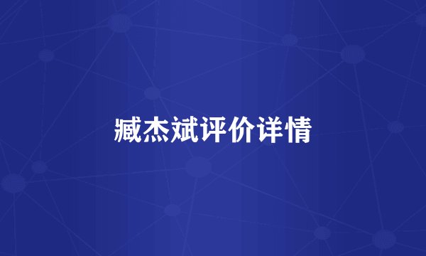 臧杰斌评价详情