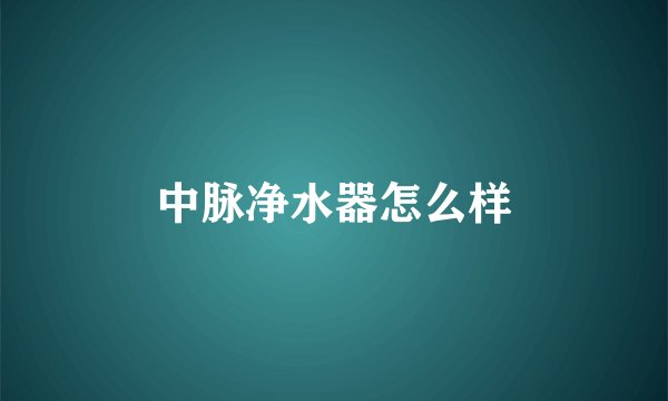 中脉净水器怎么样