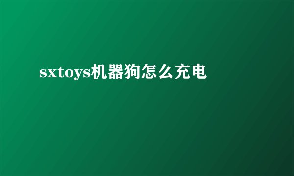 sxtoys机器狗怎么充电