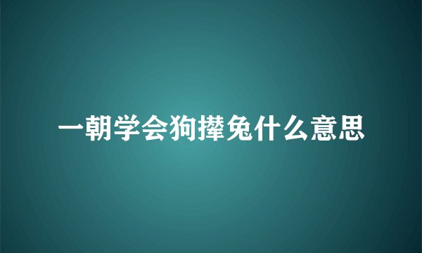 一朝学会狗撵兔什么意思