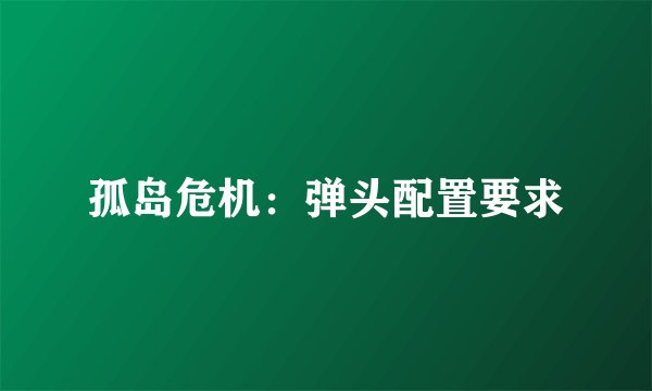 孤岛危机：弹头配置要求