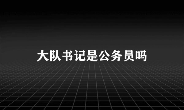 大队书记是公务员吗