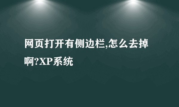网页打开有侧边栏,怎么去掉啊?XP系统