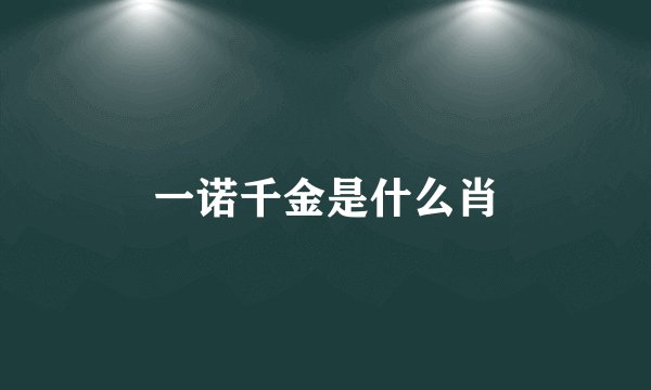 一诺千金是什么肖
