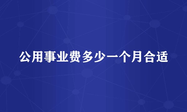公用事业费多少一个月合适