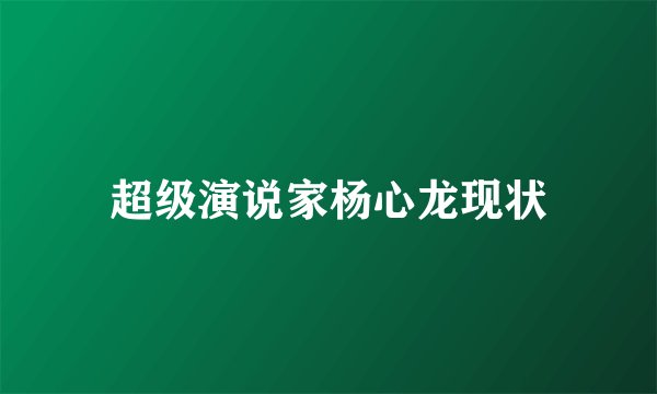 超级演说家杨心龙现状