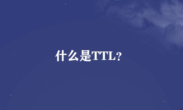 什么是TTL？
