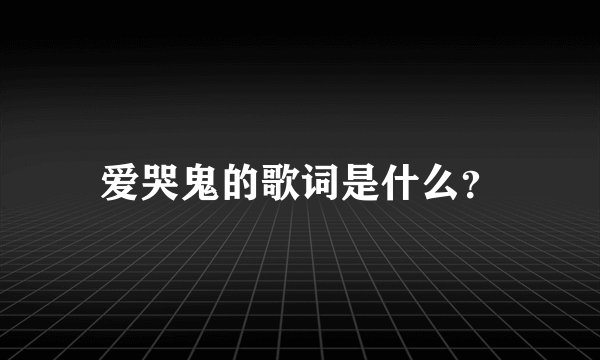 爱哭鬼的歌词是什么？