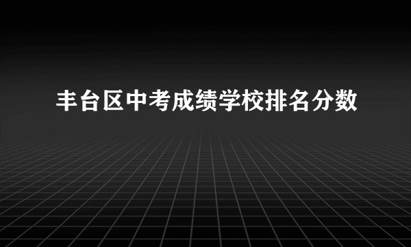丰台区中考成绩学校排名分数