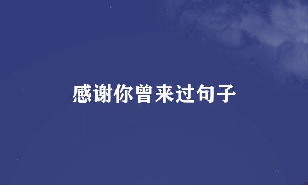 感谢你曾来过句子