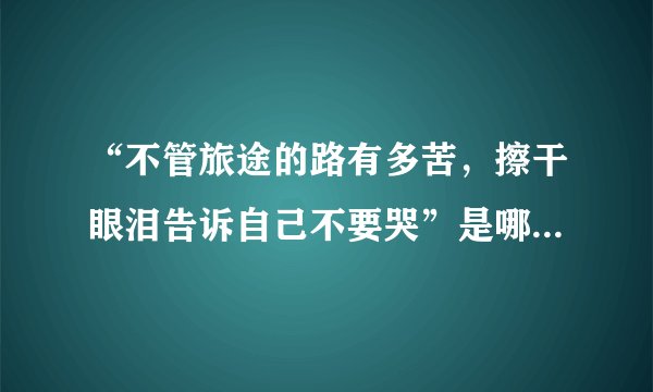 “不管旅途的路有多苦，擦干眼泪告诉自己不要哭”是哪首歌里的歌词？