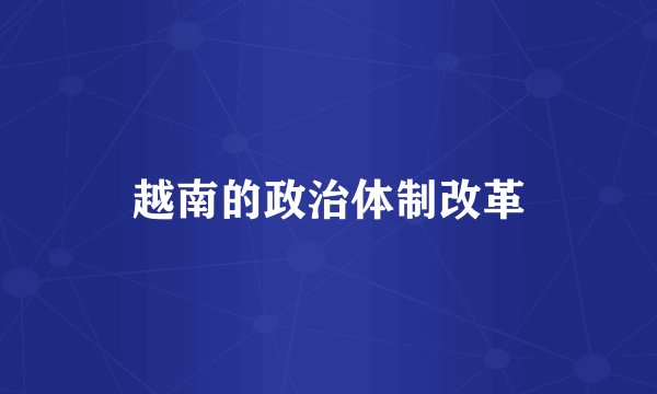 越南的政治体制改革