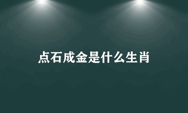点石成金是什么生肖