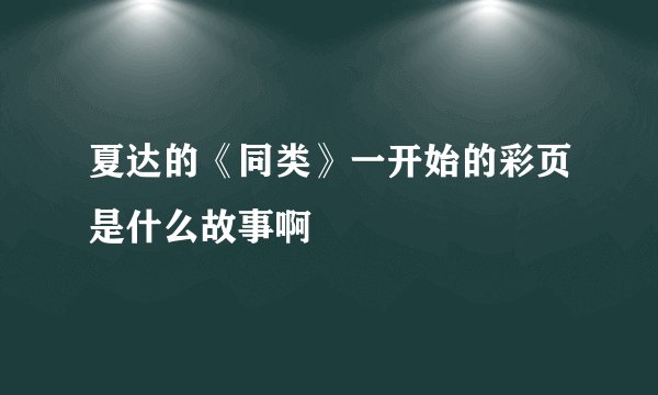 夏达的《同类》一开始的彩页是什么故事啊