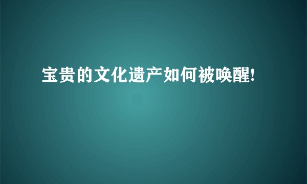 宝贵的文化遗产如何被唤醒!