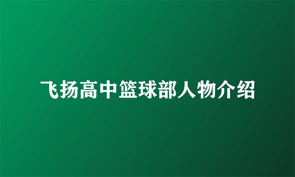 飞扬高中篮球部人物介绍
