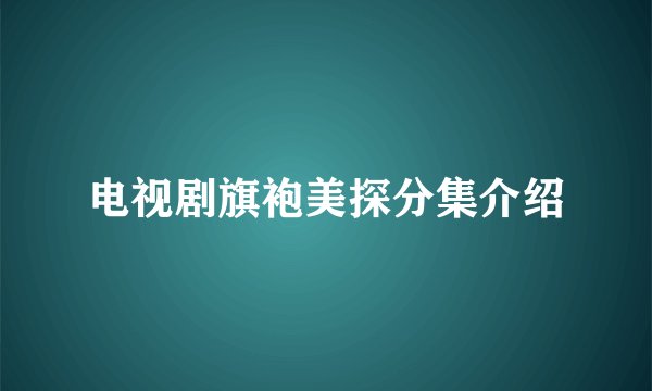 电视剧旗袍美探分集介绍