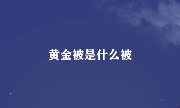 黄金被是什么被