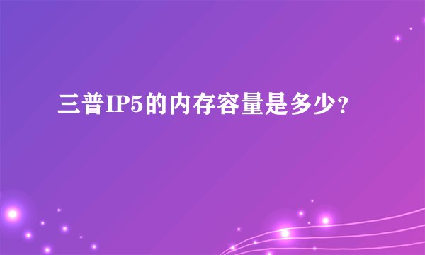 三普IP5的内存容量是多少？