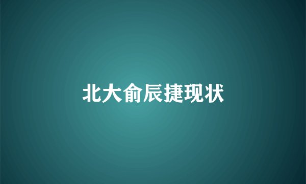 北大俞辰捷现状
