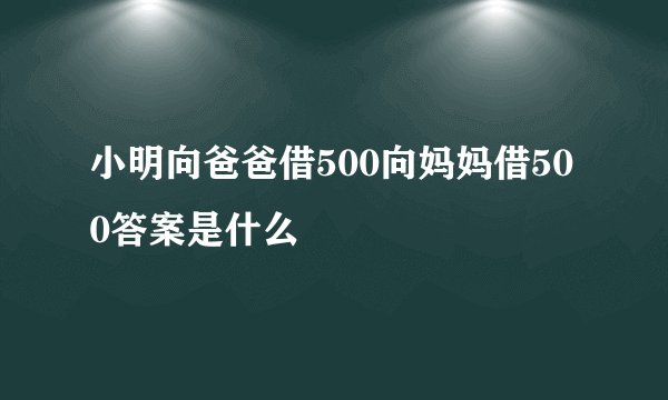 小明向爸爸借500向妈妈借500答案是什么