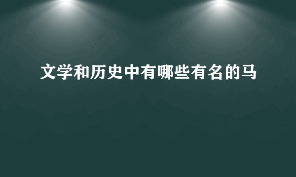 文学和历史中有哪些有名的马