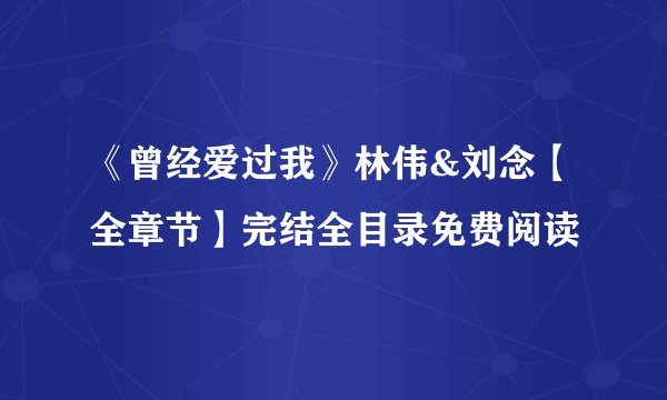 《曾经爱过我》林伟&刘念【全章节】完结全目录免费阅读