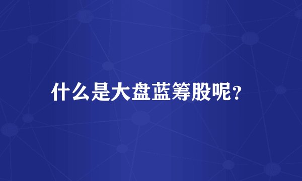 什么是大盘蓝筹股呢？