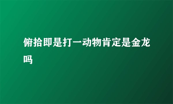 俯拾即是打一动物肯定是金龙吗